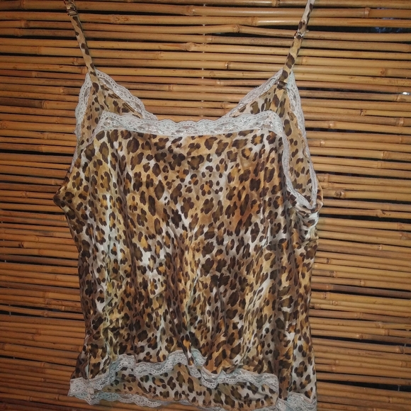DAISY FUENTES 3X Leopard Silk Camisole Top Plus - Picture 2 of 7